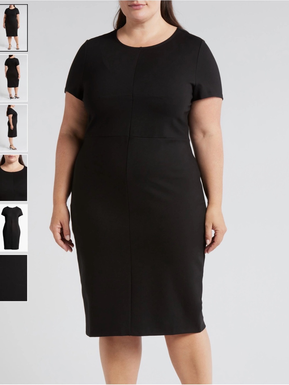 Universal Standard Black Midi Shift Dress